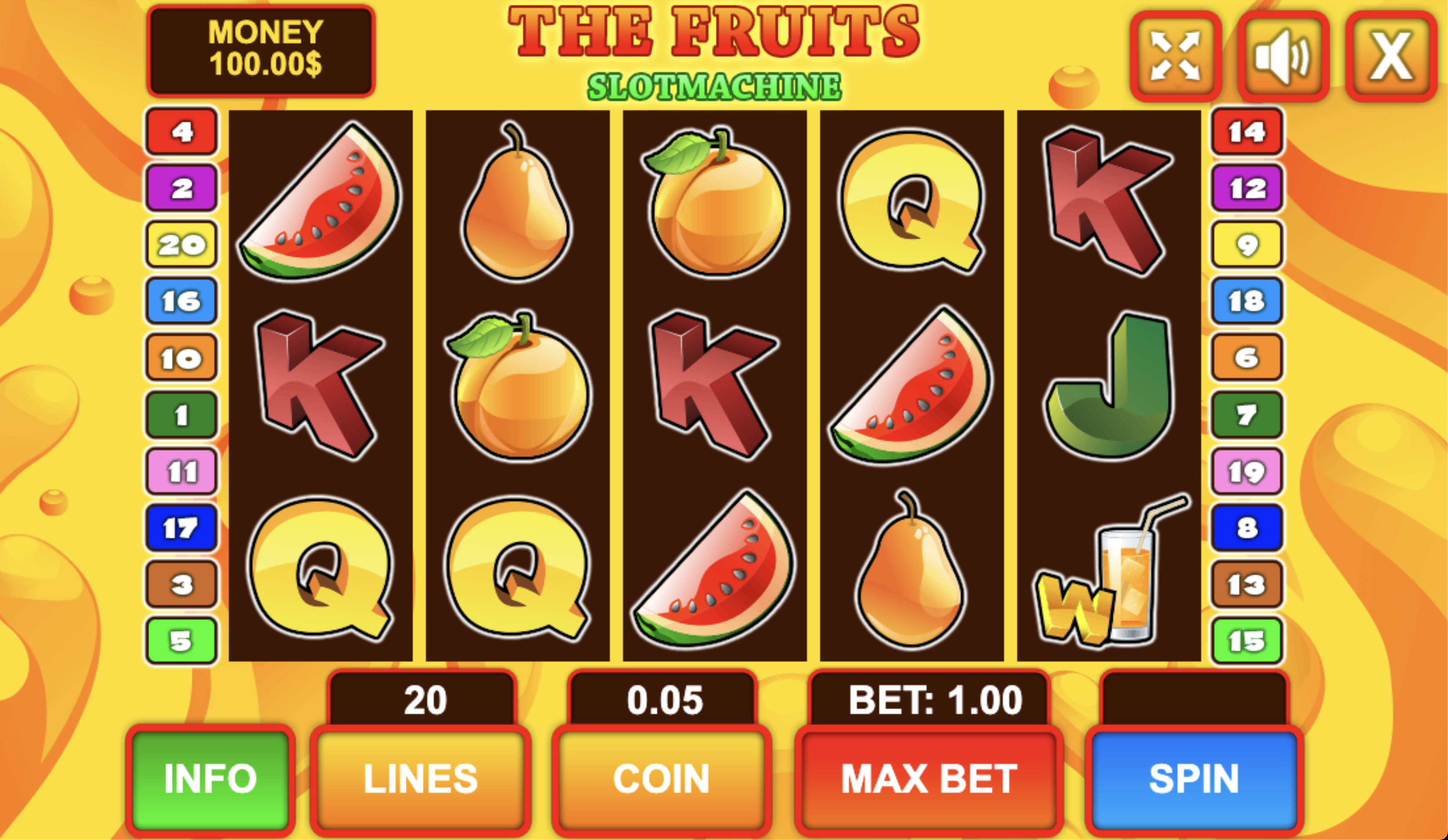 The Fruits SlotMachine Gameplay